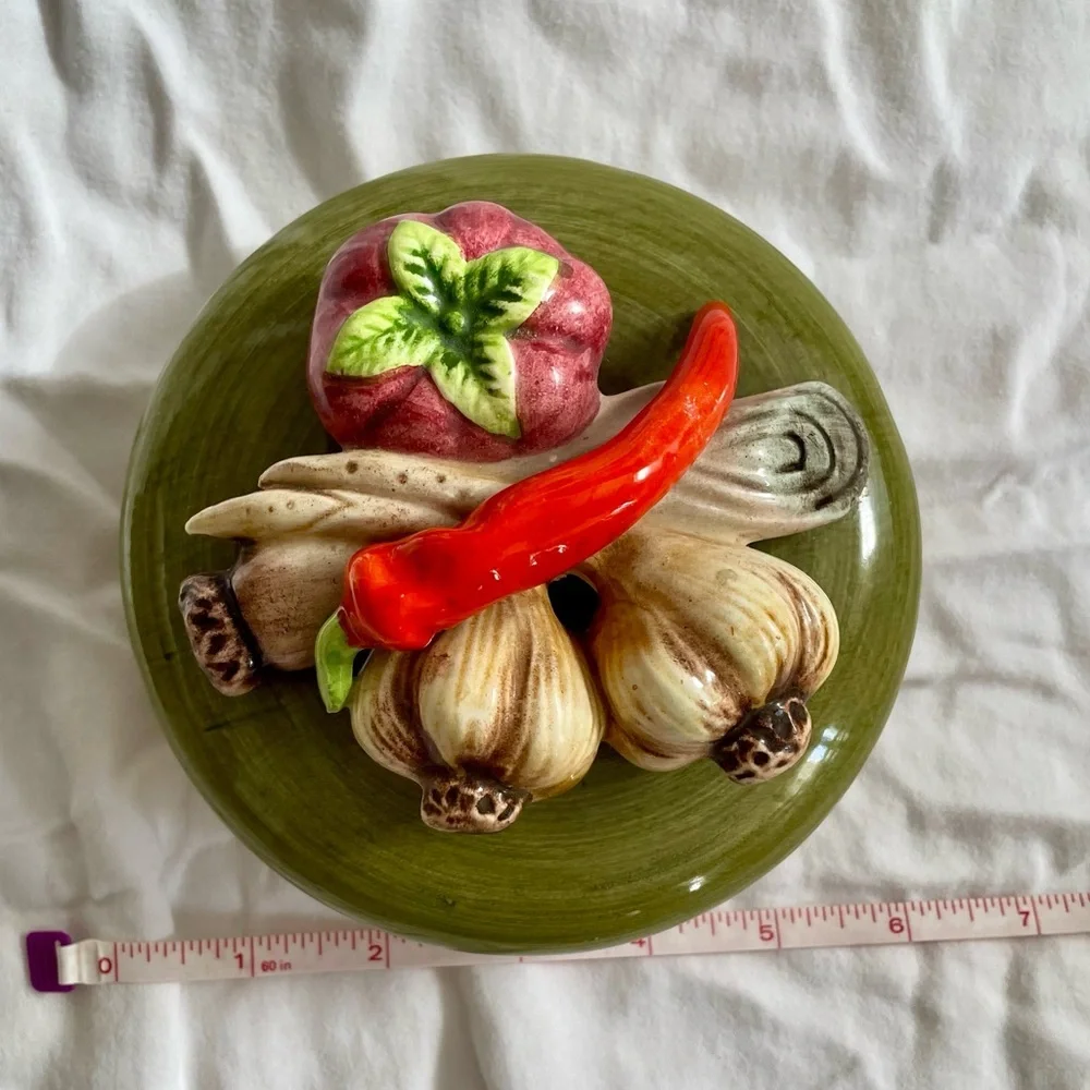 MCM vintage Ceramic Canister with Vegetable Lid home decor kitchen decor cute